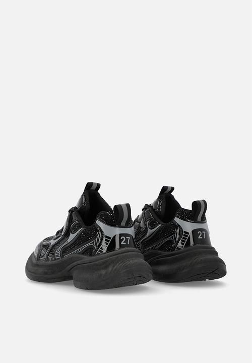 Pop Candy - Lace & adjustable fastener sneakers - black