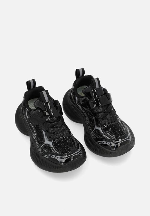 Pop Candy - Lace & adjustable fastener sneakers - black