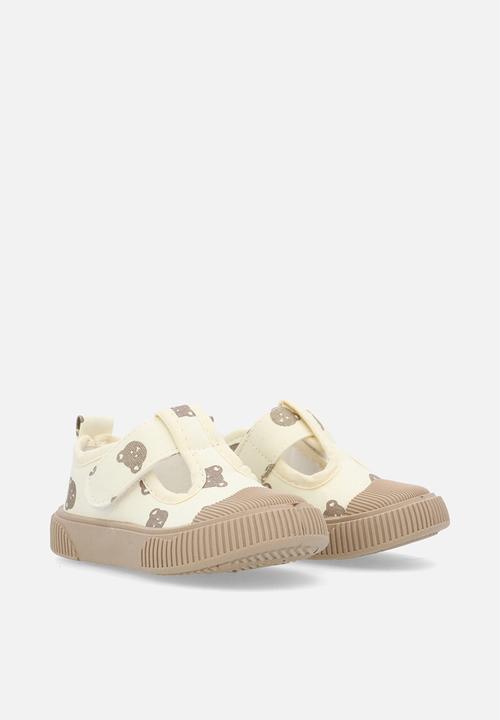 Pop Candy - Printed t-bar sneakers - ecru/bear aop