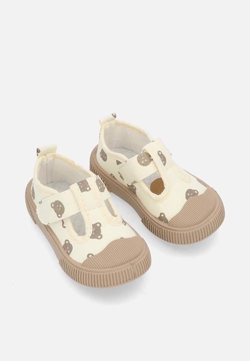 Pop Candy - Printed t-bar sneakers - ecru/bear aop