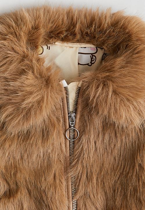 H&M - Fluffy jacket - dark beige