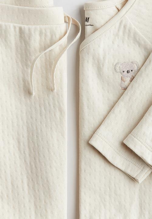 H&M - 2-Piece cotton jersey set - cream koala 