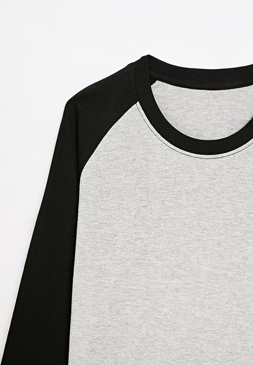 Pop Candy - Reglan tee - grey & black