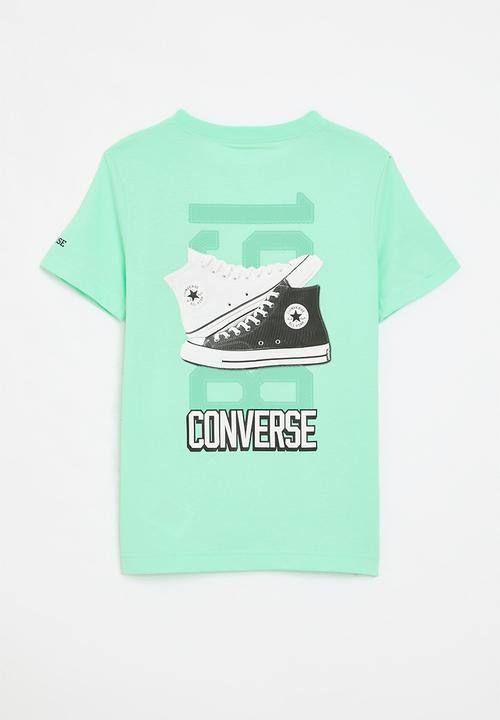 Converse - Converse retro front back sneaker tee - lt aqua spark