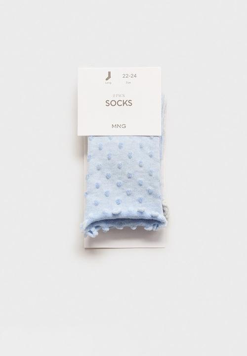 MANGO - Socks dots - medium blue
