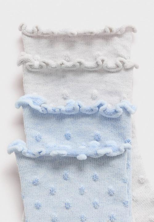 MANGO - Socks dots - medium blue