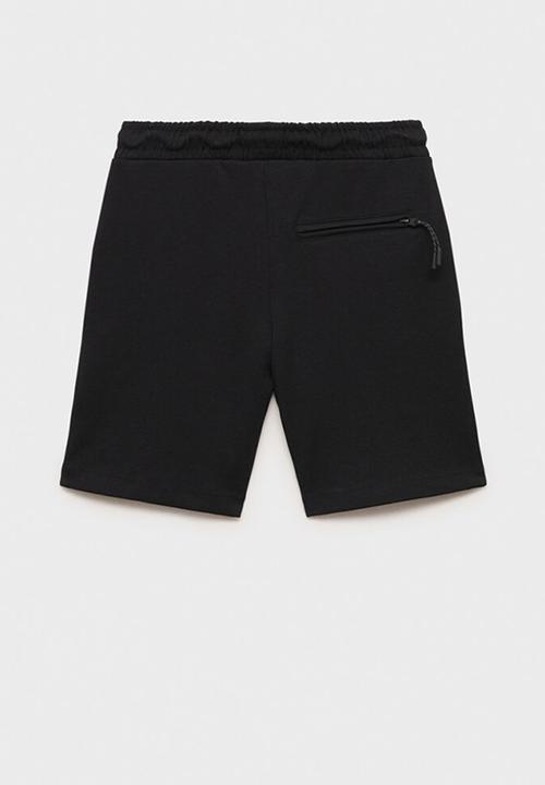 MANGO - Bermudas zipshort - black