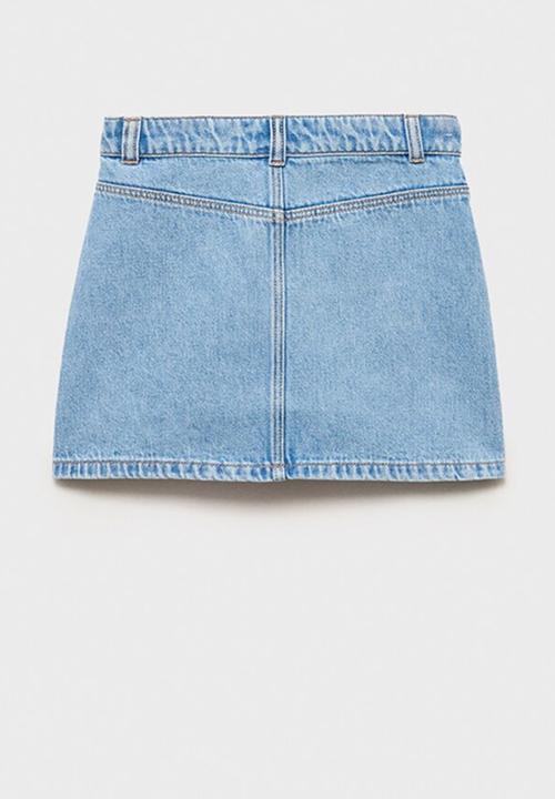 MANGO - Skirt bruna - open blue