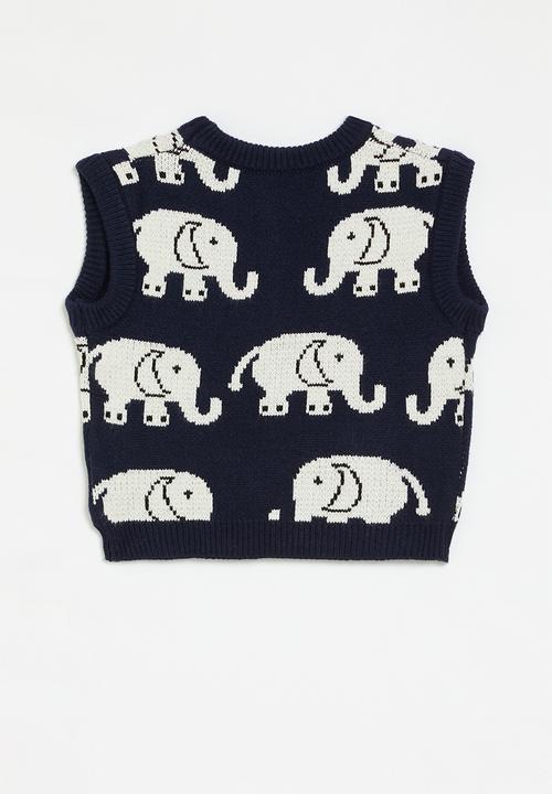 Pop Candy - Printed vest - navy & white