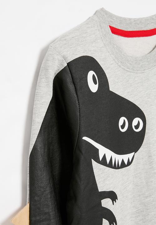 Pop Candy - Crewneck sweat top-grey & black