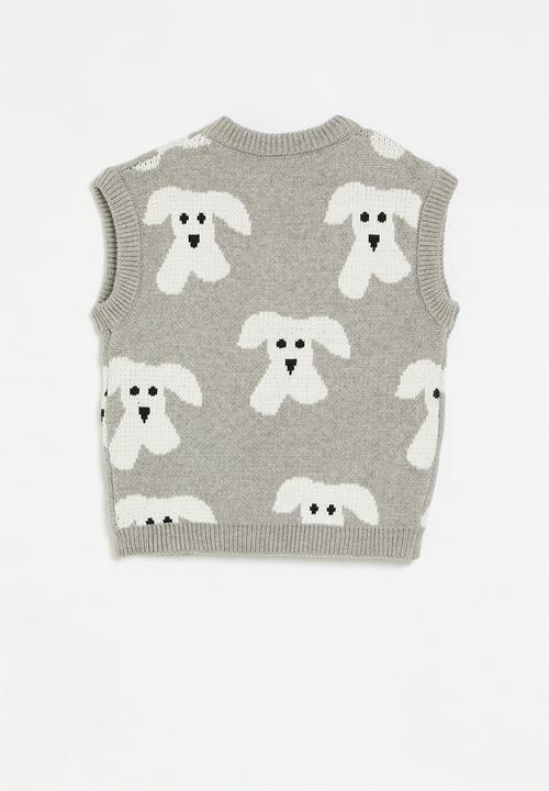 Pop Candy - Printed vest - grey & white