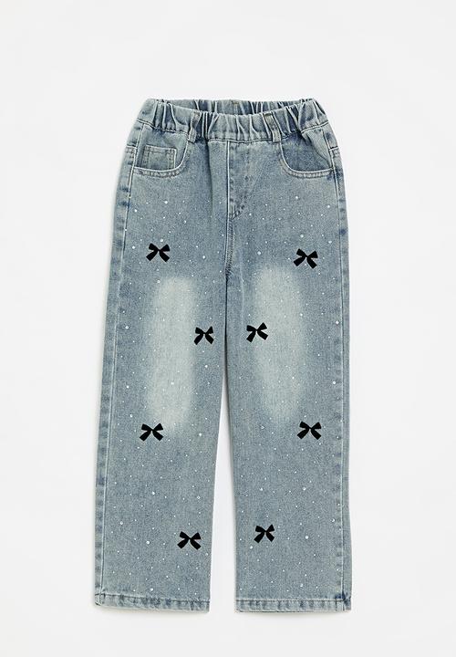 Pop Candy - Ribbon applique jeans-blue