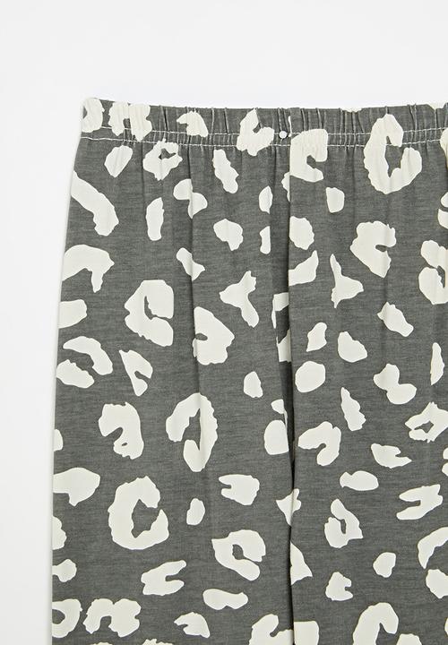 Pop Candy - Printed leggings - grey & white