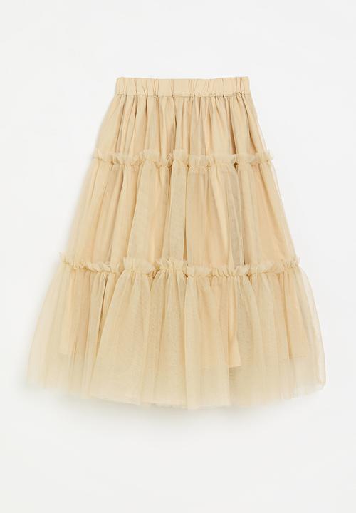 Pop Candy - Tiered tulle skirt-neutral