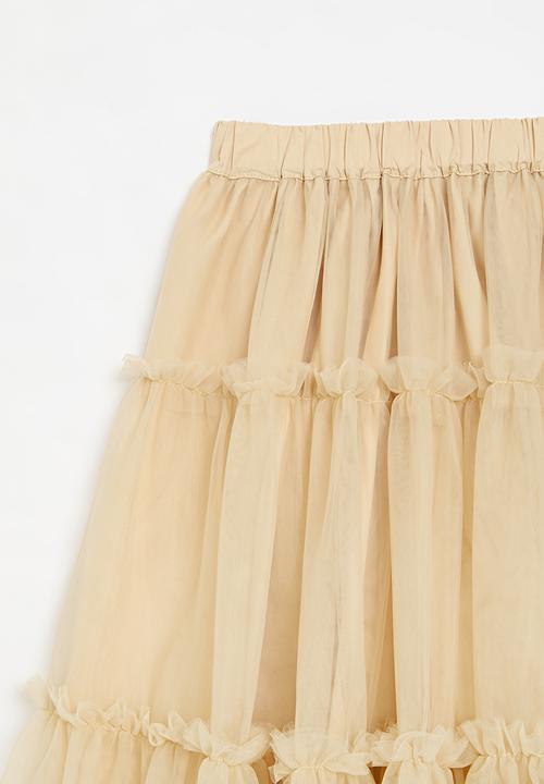 Pop Candy - Tiered tulle skirt-neutral