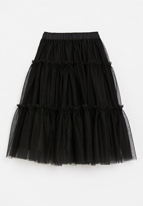 Pop Candy - Tiered tulle skirt-black