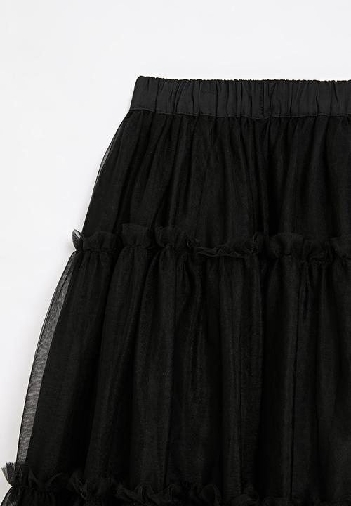 Pop Candy - Tiered tulle skirt-black