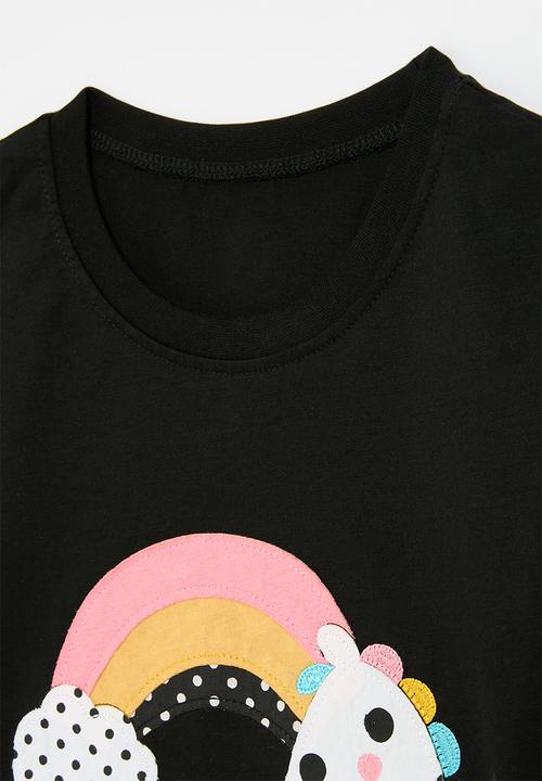 Pop Candy - Applique tee-black