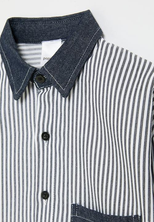 Pop Candy - Striped shirt -blue & white