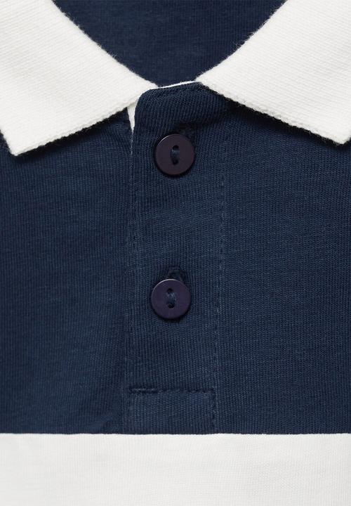 MANGO - Poloshirt peterb - navy & white