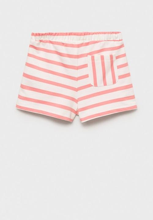 MANGO - Shorts sunny - coral & white 