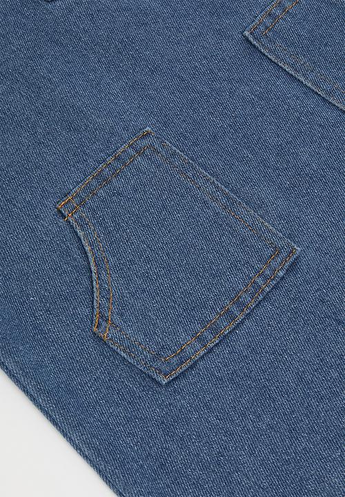 Pop Candy - Collared denim dress - blue