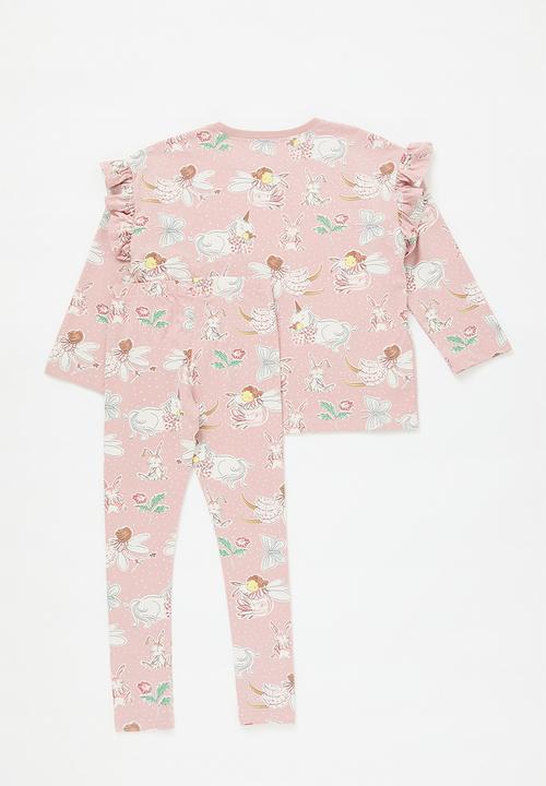 Pop Candy - Printed frilled set-pink