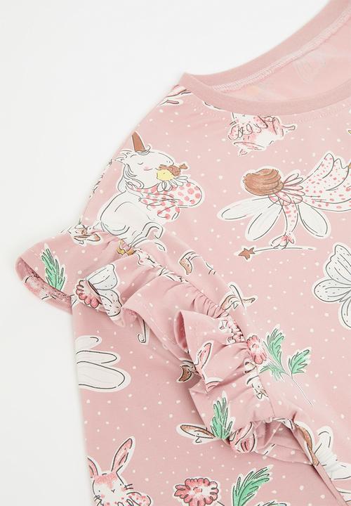 Pop Candy - Printed frilled set-pink