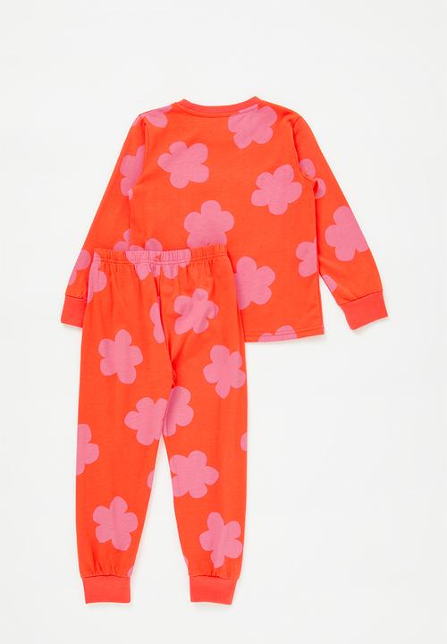 Pop Candy - Floral print pj set - orange