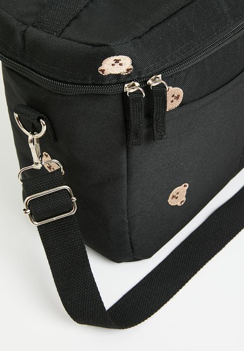 Pop Candy - Bear print diaper bag-black & brown