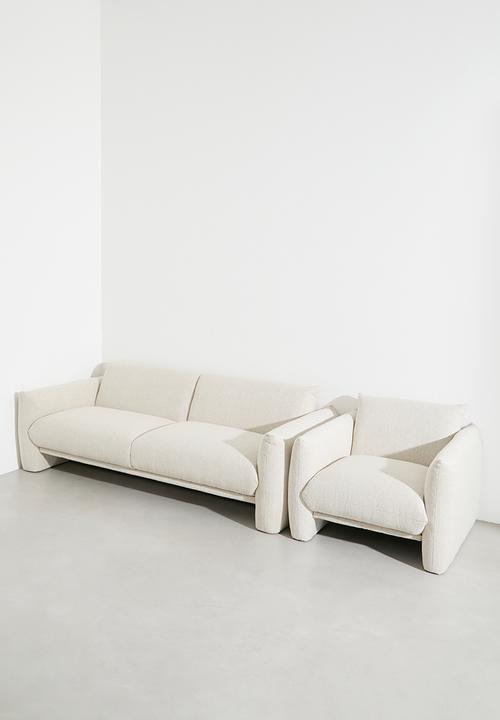 Sixth Floor - Signe 3 seater woven  sofa-Monza cream