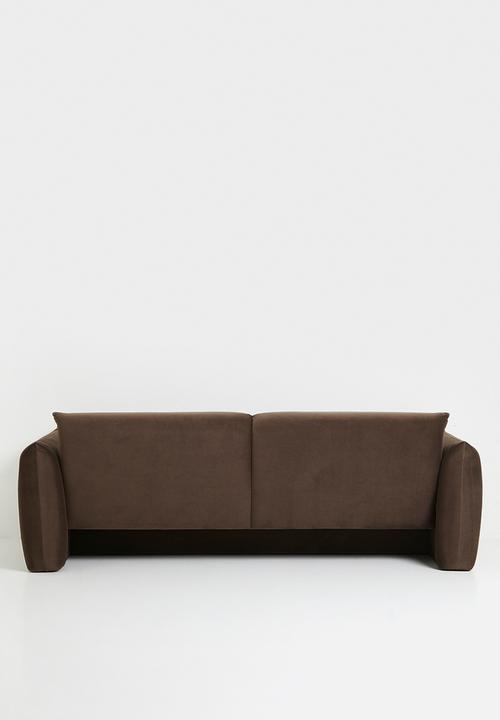 Sixth Floor - Signe 3 seater velvet sofa-chocolate grey