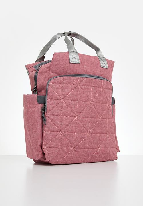 Pop Candy - Quilted front pocket diaper bag - puce pink