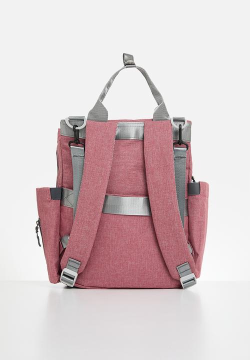 Pop Candy - Quilted front pocket diaper bag - puce pink