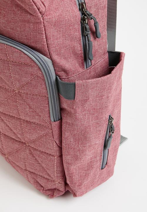 Pop Candy - Quilted front pocket diaper bag - puce pink