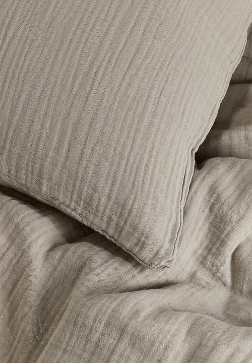 H&M - Muslin single duvet cover set - light mole