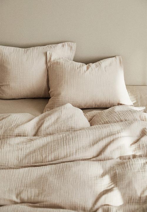 H&M - Muslin single duvet cover set - light beige