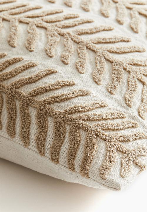 H&M - Embroidered cushion cover - light beige vines