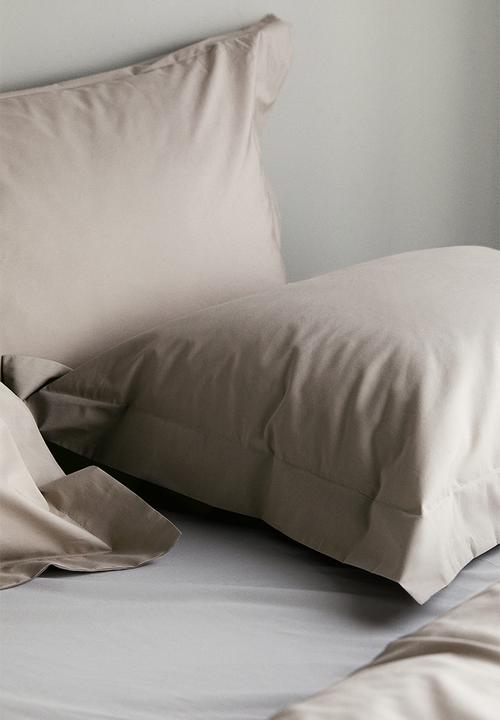 H&M - Single cotton percale duvet cover set - light mole