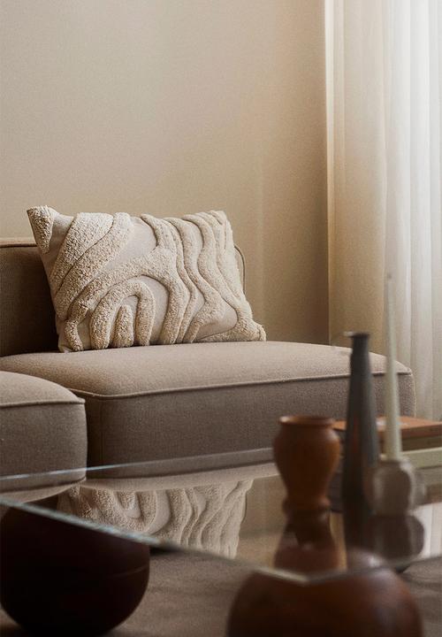H&M - Patterned cotton cushion cover - cream patterned
