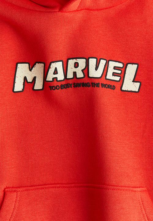 H&M - Printed hoodie - red & spider-man