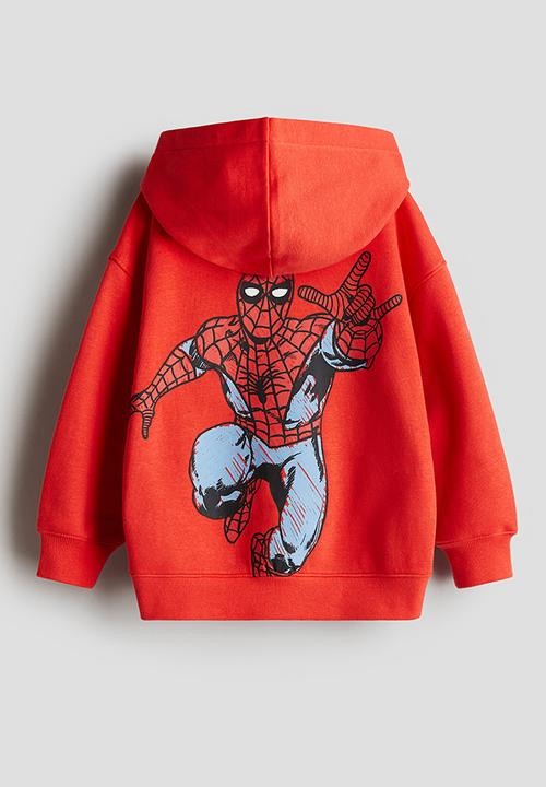 H&M - Printed hoodie - red & spider-man