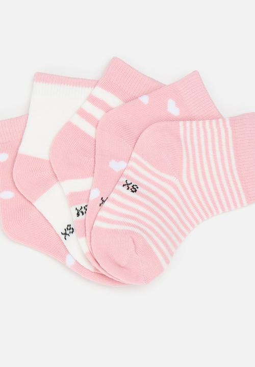 Pop Candy - 5 Pack sock set-pink & white