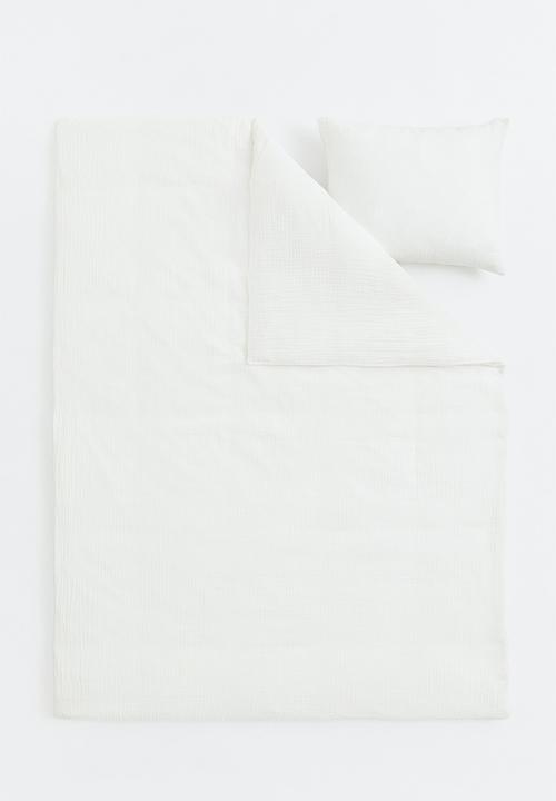 H&M - Muslin single duvet cover set - white