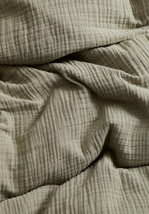 H&M - Muslin single duvet cover set - light dusty green