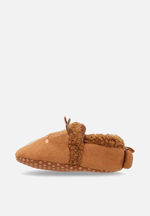 Pop Candy - Shearling lined deer slip on shoes - brown