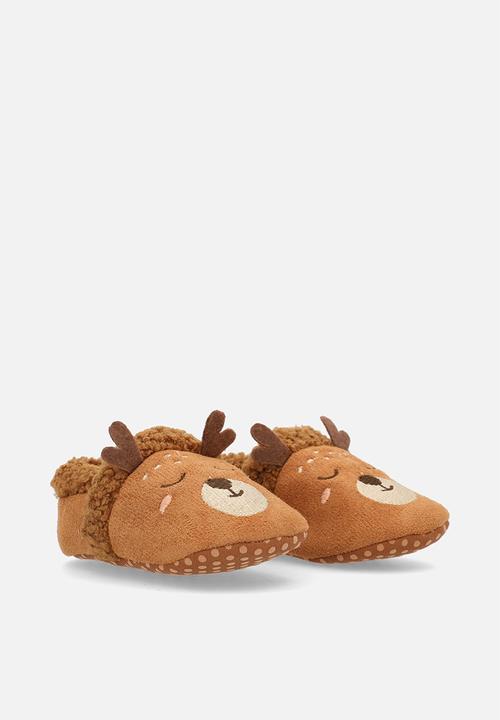 Pop Candy - Shearling lined deer slip on shoes - brown