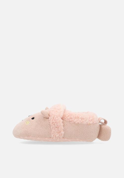 Pop Candy - Novelty shearling lined slip on shoes-pink