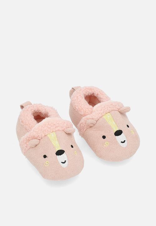 Pop Candy - Novelty shearling lined slip on shoes-pink