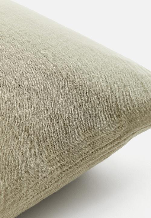 H&M - Cotton muslin pillowcase - light dusty green